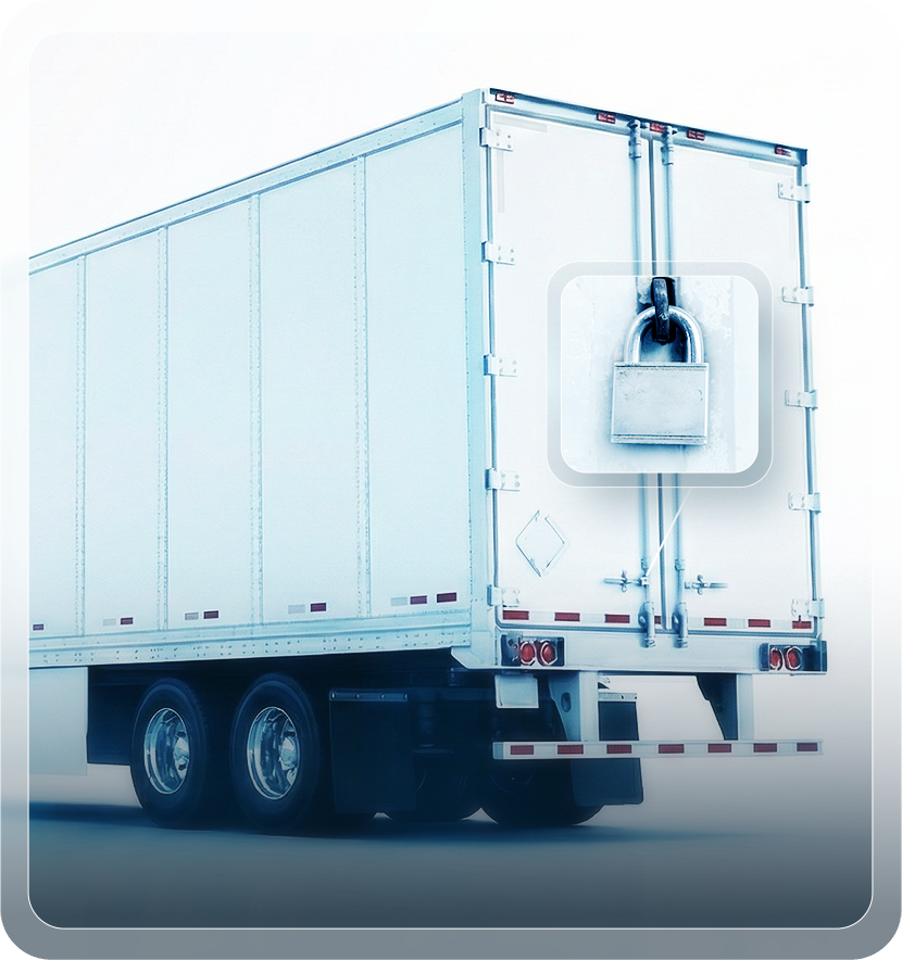 Secured trailer doors with padlock