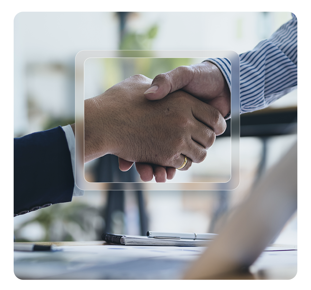 Two partners shaking hands