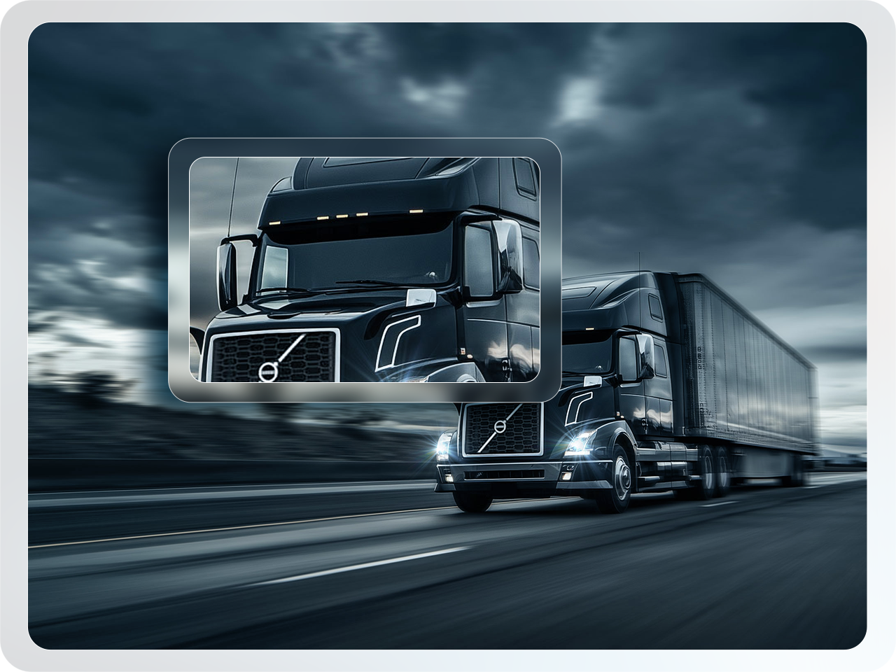 Carrier network trucks on the highway