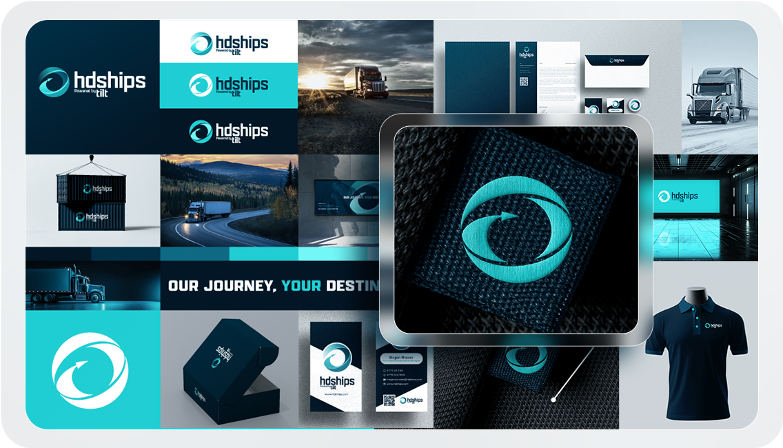 Marketing board showing showing various marketing mockups